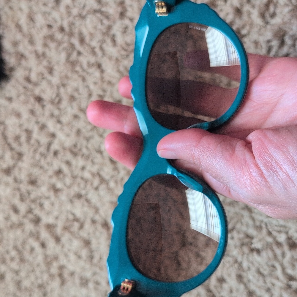Dolce & Gabbana Teal Floral Sunglasses - Picture 4 of 6